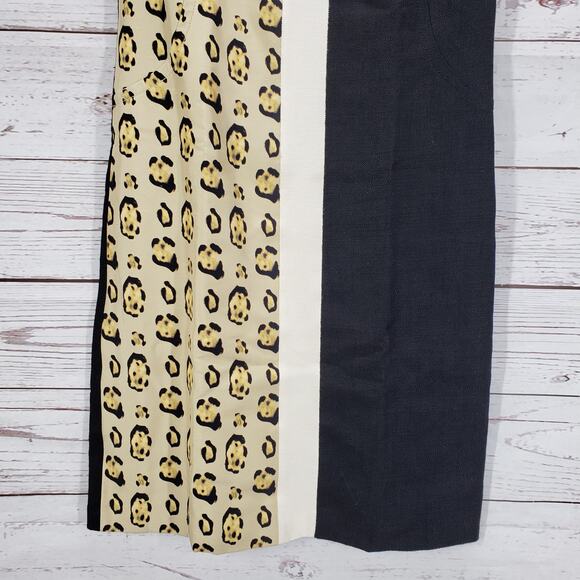 Giambattista Valli Paris Women's Linen Silk Color Block Sheath Dress Size 44 - Picture 7 of 13